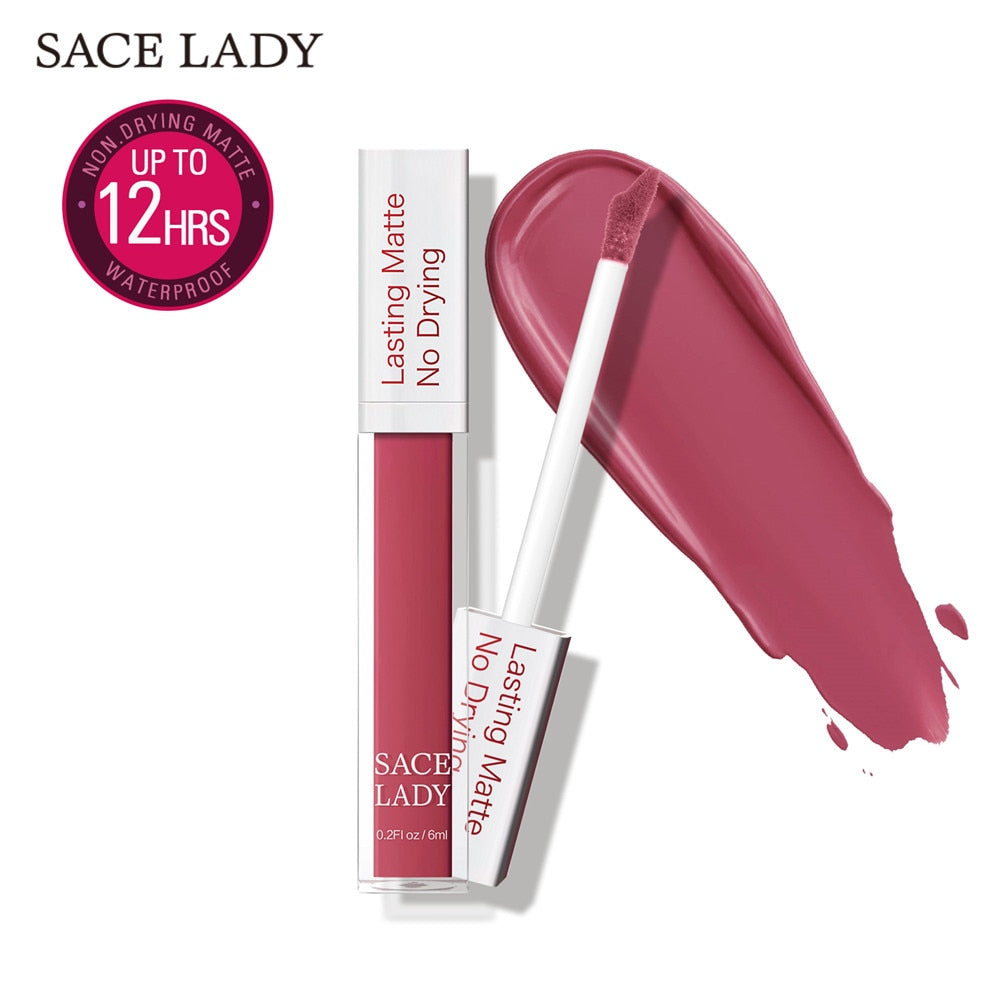 SACE LADY Matte Lipstick Makeup 23 Color Long Lasting Liquid Lip Stick Nude Lip Tint Make Up Waterproof Lip Gloss Brand Cosmetic