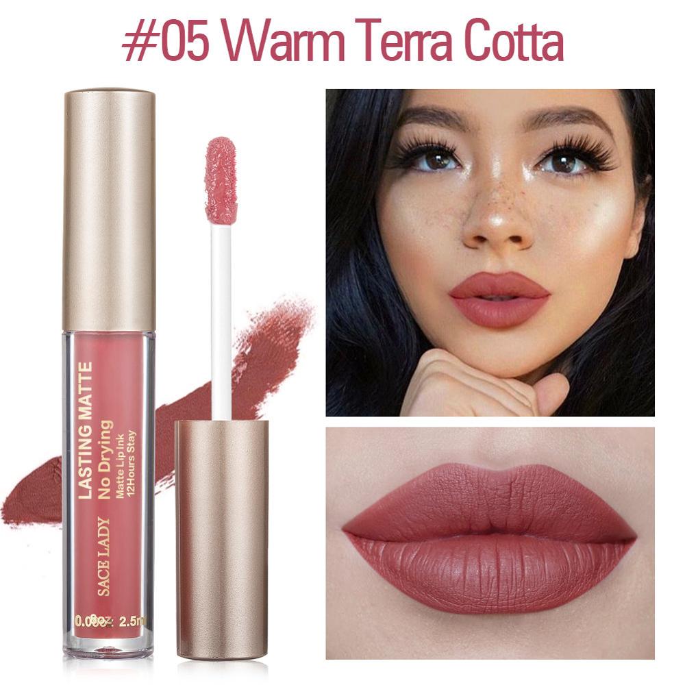 SACE LADY Matte Lipstick Makeup 23 Color Liquid Lipstick Red Nude Lip Tint Moisturizing Make Up Waterproof Long Lasting Cosmetic