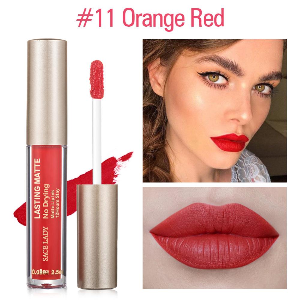 SACE LADY Matte Lipstick Makeup 23 Color Liquid Lipstick Red Nude Lip Tint Moisturizing Make Up Waterproof Long Lasting Cosmetic