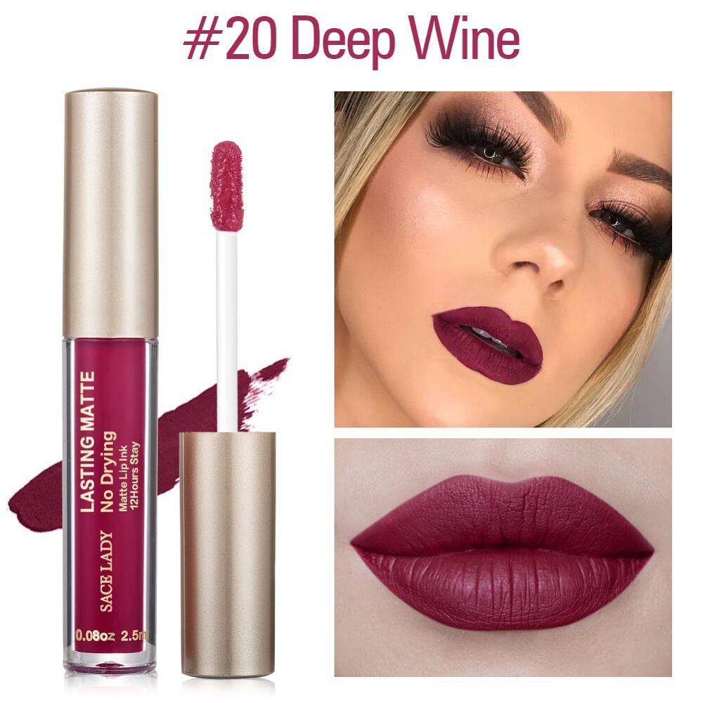 SACE LADY Matte Lipstick Makeup 23 Color Liquid Lipstick Red Nude Lip Tint Moisturizing Make Up Waterproof Long Lasting Cosmetic