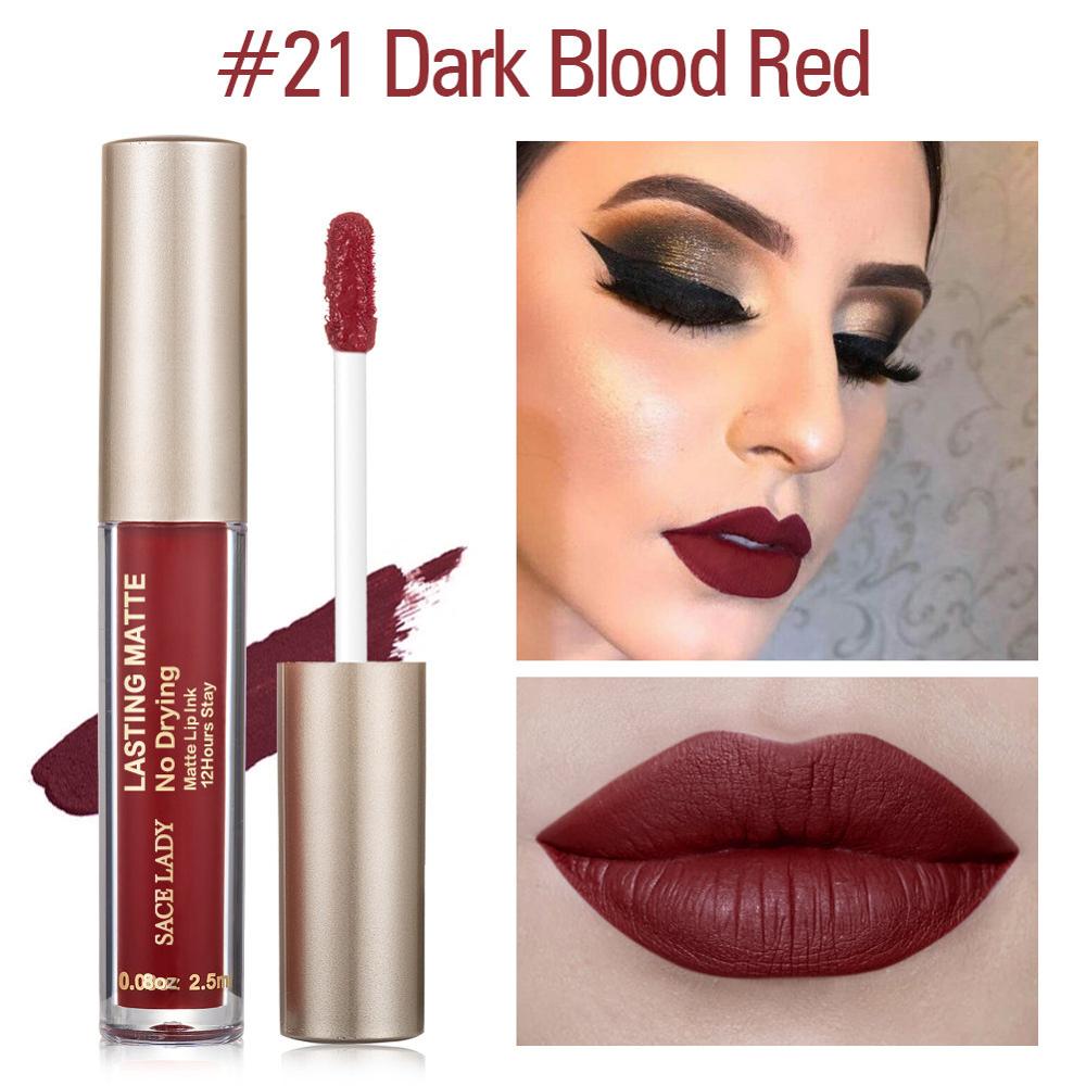 SACE LADY Matte Lipstick Makeup 23 Color Liquid Lipstick Red Nude Lip Tint Moisturizing Make Up Waterproof Long Lasting Cosmetic