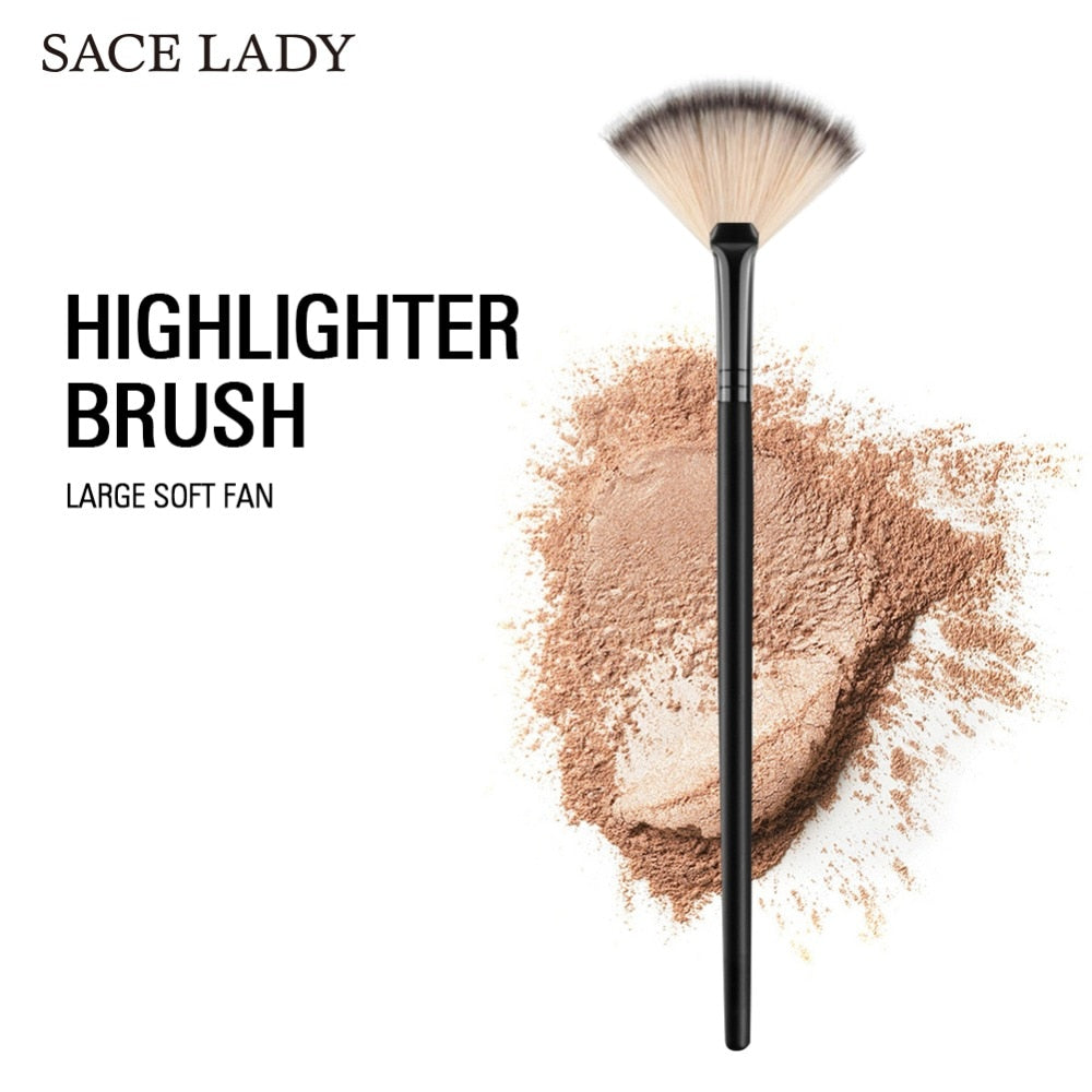 SACE LADY 1pcs Professional Women Marble Brushes Makeup Tool Brush Soft Makeup Highlighter Brush Cosmetics