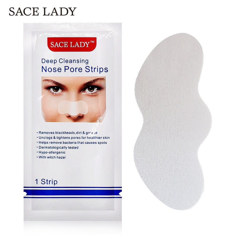 SACE LADY Black Dots Mask Nose Strip Blackhead Remover Nasal Sticker Sheet Mask For Face Black Head Nose Deep Cleaning Skin Care